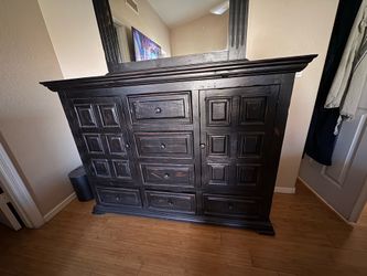 Isabella Rustic Blackwood Dresser with Mirror