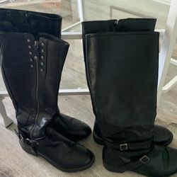 Black Boots faux leather size 9