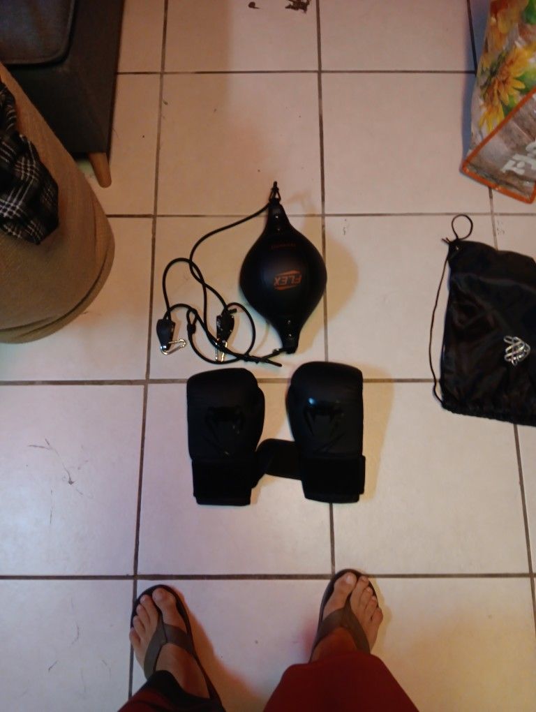 Doorway Boxing Agility Bag And Gloves