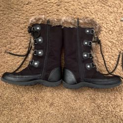 NINE WEST Girls Winter Boots Rubber Sole Size 1 Medium