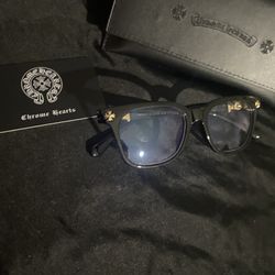 Black CH Glasses With Blue Lenses