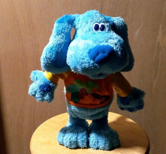 Vintage Mattel Blue's Clues Plush Interactive Blue Toy DOG 12"