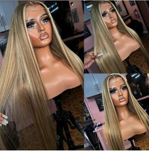 Ash Blonde Ombre Lace Front Wig High Temperature