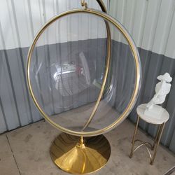 Luna Acrylic Swing Bubble Accent Chair - Gold