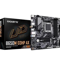 Open Box New GIGABYTE B650M D3HP AX (rev. 1.0) AM5 LGA 1718 AMD B650 M-ATX DDR5, 2X PCle 4.0 M.2, PCle 4.0, USB 3.2 Gen2 Type-C, Wi-Fi 6E, 2.5GbE LAN