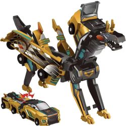 2-in-1 Collision Transformation Dinosaur Car Toy |Magnetic Cars Convertible Robot Toys|DinosaurToys for Kids 3-12 Ideal Christmas Birthday Gift for Bo