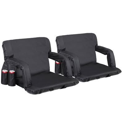 New set of 2 stadium seats black  padded