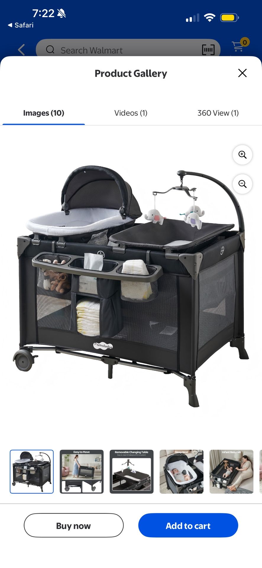 4-in-1 Baby Playard with Bassinet & Changing Table for Newborn