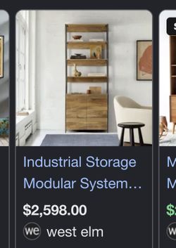 West Elm Bookshelf With Storage - Rare Color