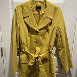 Womens Size L Cynthia Rowley Lightweight Trench Coat - Chartreuse Color