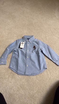 Ralph Lauren Kids blue shirt with bear logo - size 2 year old - new with tags
