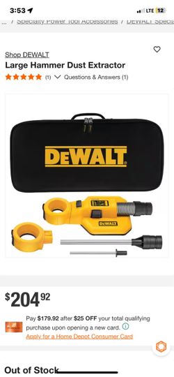 DEWALT LARGE HAMMER DUST EXTRACTOR BEAND NEW WITH CASE