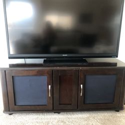 Dark wood tv stand