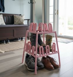 Plastic Pink Shoe Rack