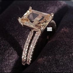 New 18k Rose Gold Wedding Ring Set 