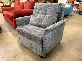 Slate Grey Waffle Grid 3-in-1 Pull Out Sleeper Chair with Under Storage