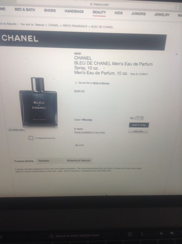 Chanel bleu de Chanel perfum for men 10 oz 300ml new never used