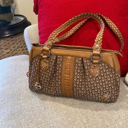 Brighton Handbag / Signature Handbag / Leather And Canvas. Purse.