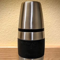 Starbucks Bullet 26 oz Stainless Steel Travel Thermos With Cup-Vintage 2002 Barista