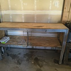 Metal Workbench Plywood Top Sturdy