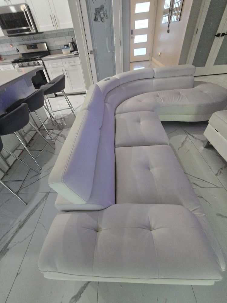 White Sectional Olmost New $850 Flower Lamp $40 Ball Lamp $50 Entry Door 36x80 $180