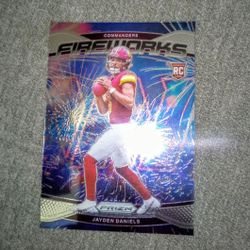 Jayden Daniels Prizm Fireworks Rookie Card $40