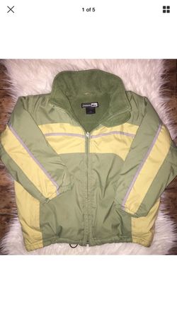 REI Girls Medium REI Parka Green Fleece Lined Winter Hooded Coat Jacket