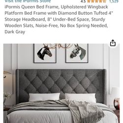 iPormis Queen Bed Frame/Headboard