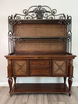 Bakers rack and storage trunk/ table  (set )