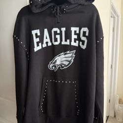 Women's Eagles Black Studded Hoodie Brand New Tags On Super Soft 