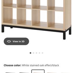 Ikea Kallax White Stained Oak Shelving Unit