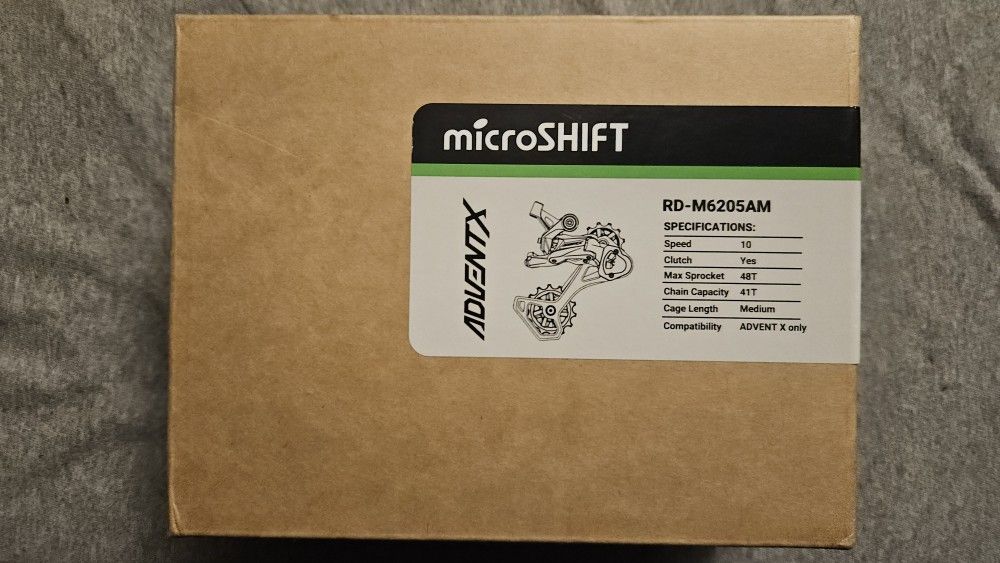 microSHIFT ADVENT X Rear Derailleur - 10-Speed Medium Cage Clutch ADVENT X