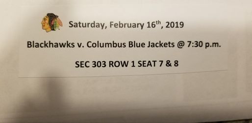 Blackhawks Blue Jackets tickets