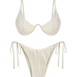 ZAFUL Women's Bikini Sets Ribbed Two Piece