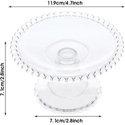35 Pcs Mini Cake Plate Stand, Plastic Single Cupcake Holder Serving Plate, Clear