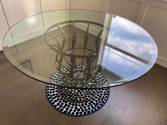Dining room table with glass top
