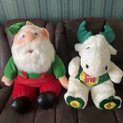 Vintage Sundrop Santa & Reindeer Stuffed Animals