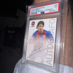 2004 Megacracks Barca Campeon Autografo Spanish Lionel Messi #89 PSA 7 Rookie RC