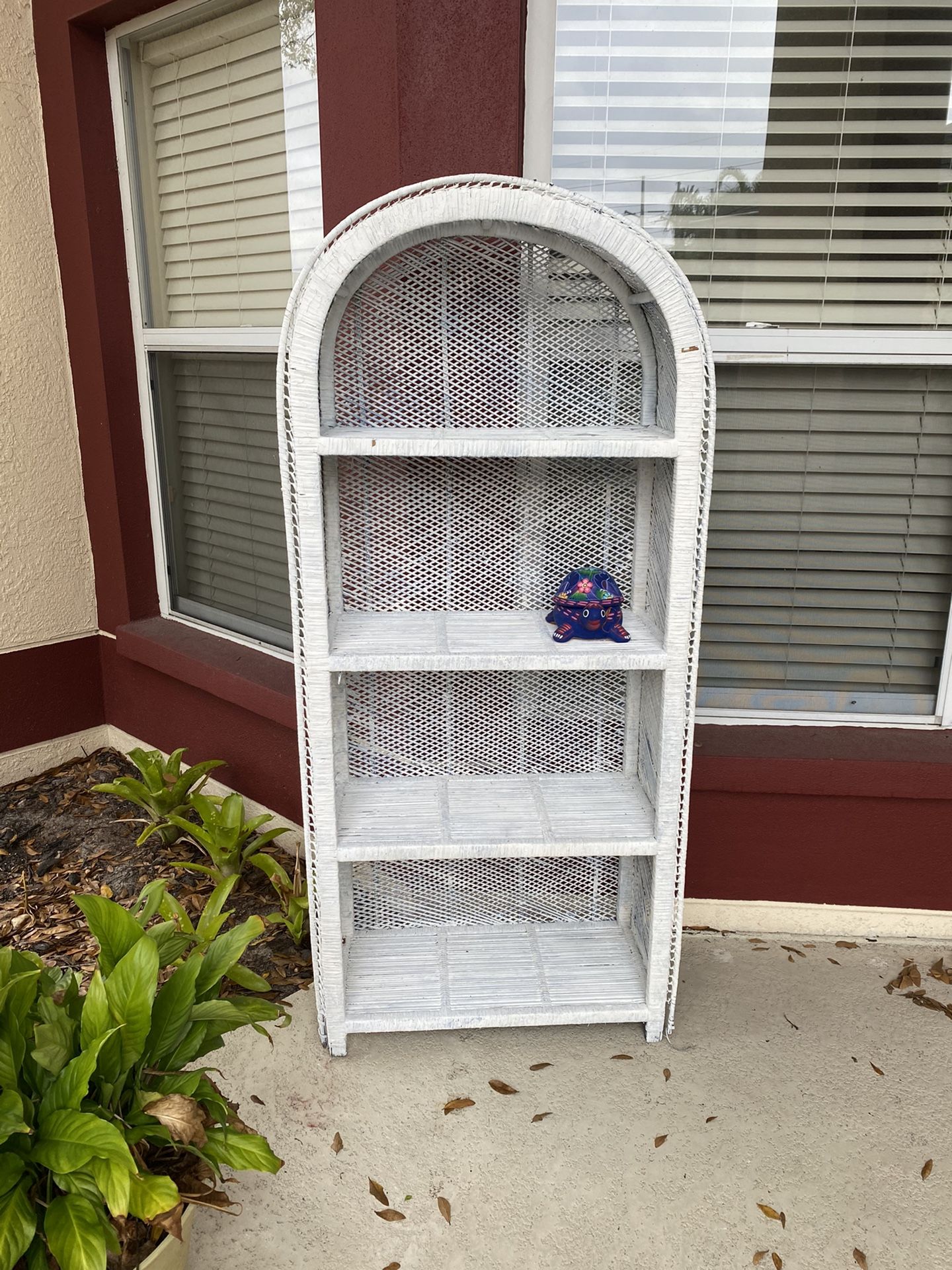 White Wicker Shelf