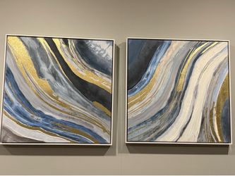 Wall hanging painting - set of 2   28x28 inches