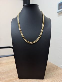 20” 10K Yellow Gold Monaco Style CZ Lock