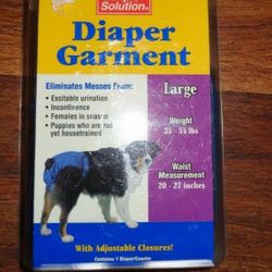 Two Simple Solutions Doggie Blue Jeans Diaper Garment Size Large, New