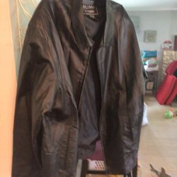 Real Black Leather Heavy Duty Coat