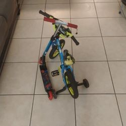 A Bicycle and a Scooter 