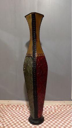 Tall Decorative Metal Floor Vase