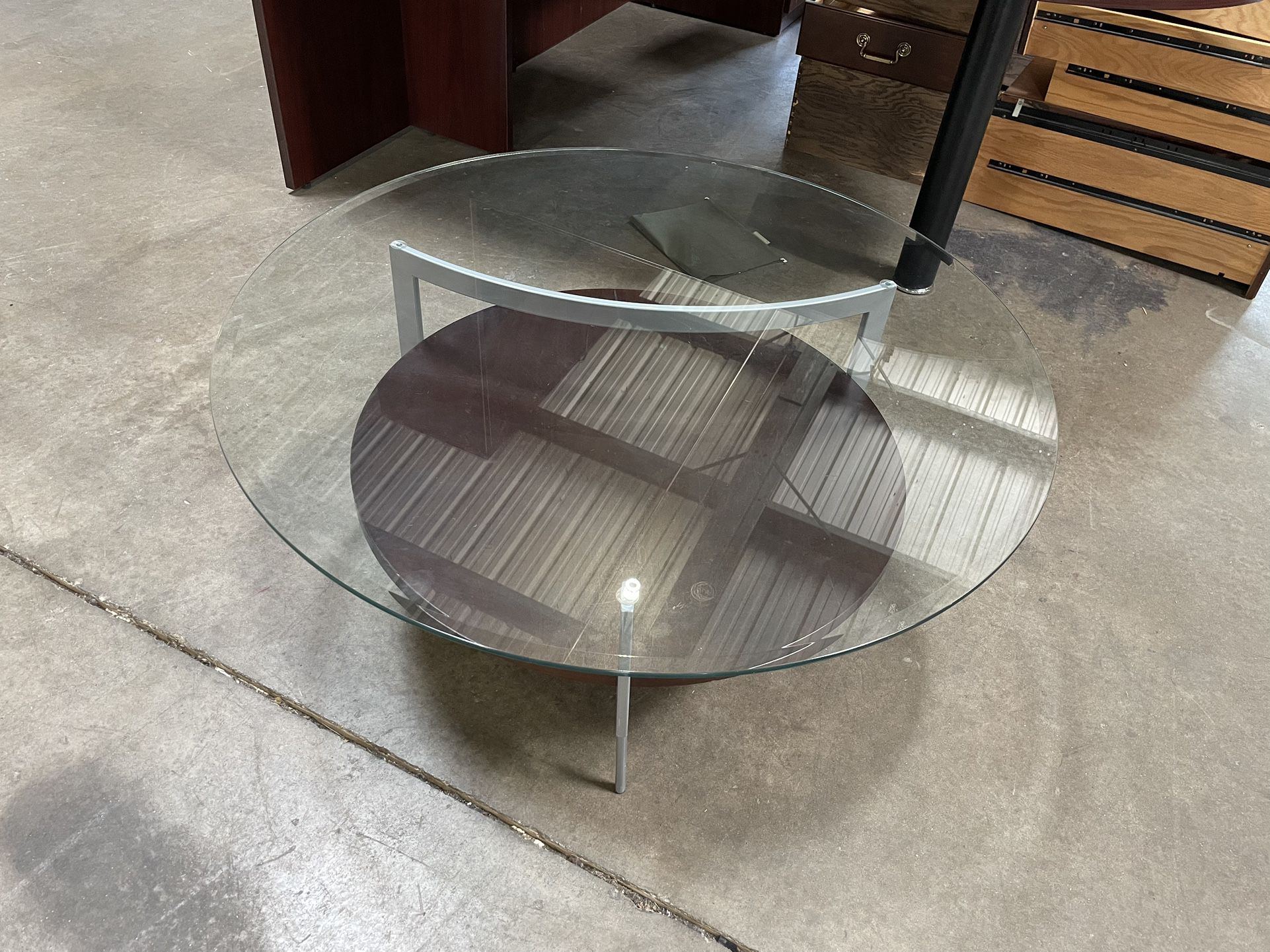 Dark Wood And Glass Coffee Table! Only $25!