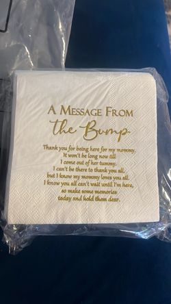 Baby shower napkins and raffle cards