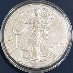 1 OZ Silver 2013 American Silver Eagle In Capsule 