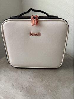 Fancii & Co. Madison "Weekender" Makeup Case - White Vegan Leather