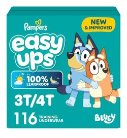 🆕 Pampers Easy Ups 3T–4T (116 Ct) Bluey – Training Pants 👶